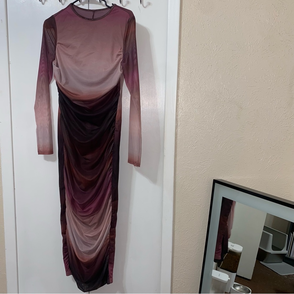 Elegant Ombre Long Sleeve Dress